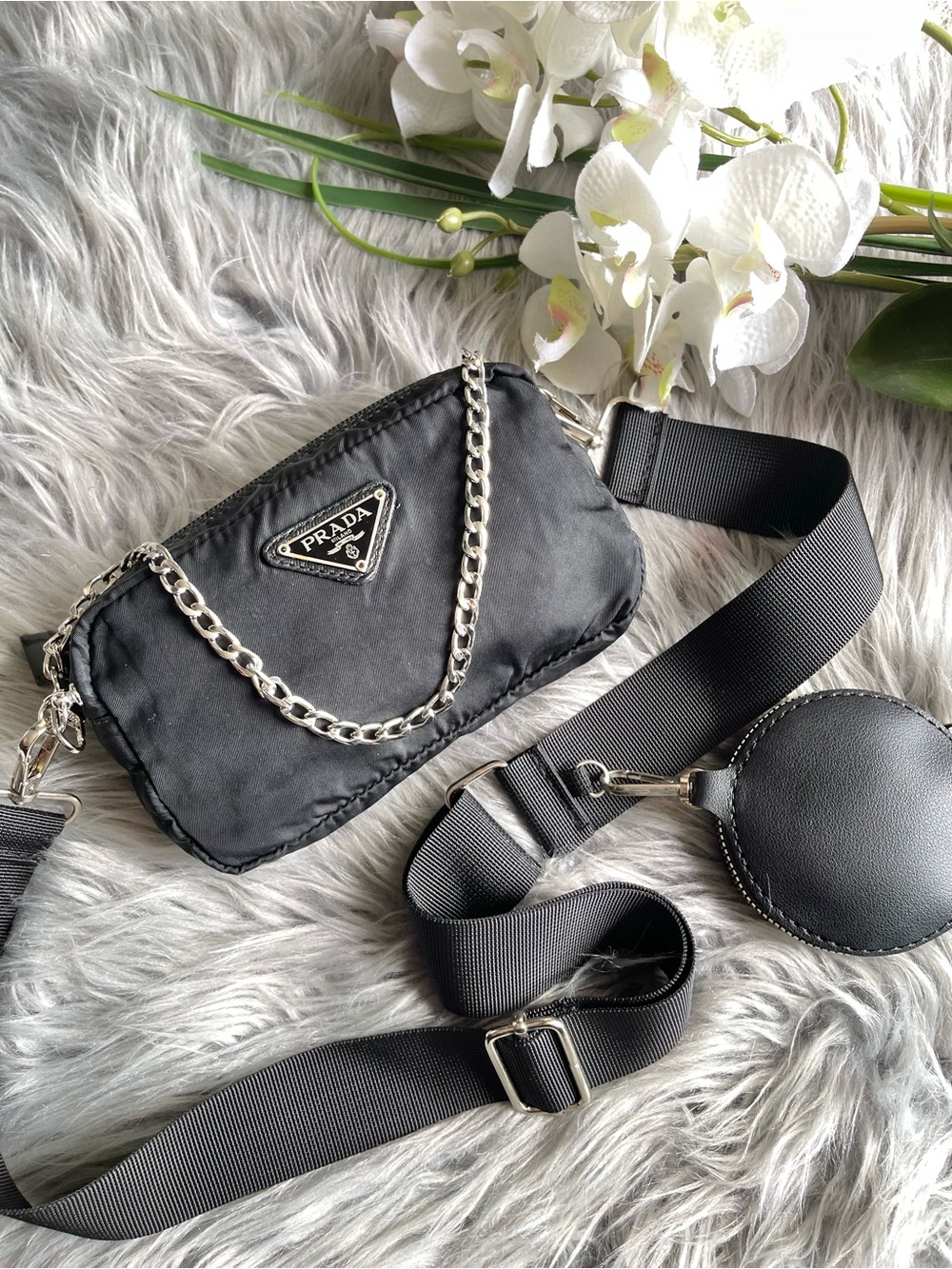 Verified authentic Prada accesory pouch bag